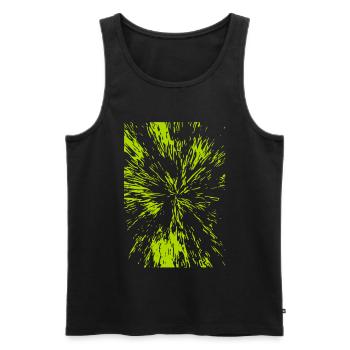 Abstract lines / green / line / trend / pattern - Men's Premium Organic Tank Top - black - Front - AI Model Male 178 light (178cm)
