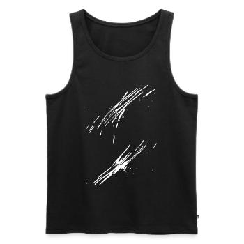 Schwarzweiß Pinselstrich Design - Männer Premium Bio Tank Top - Schwarz - Vorne - Michal (187cm)