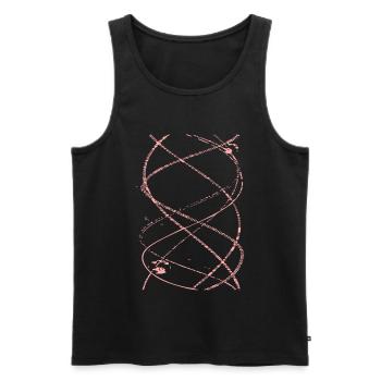 Pinkes Abstraktlinien-Doodle - Männer Premium Bio Tank Top - Schwarz - Vorne - Michal (187cm)
