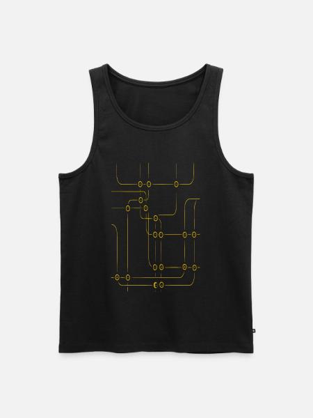 Schaltkreislinien Muster - Männer Premium Bio Tank Top - Schwarz