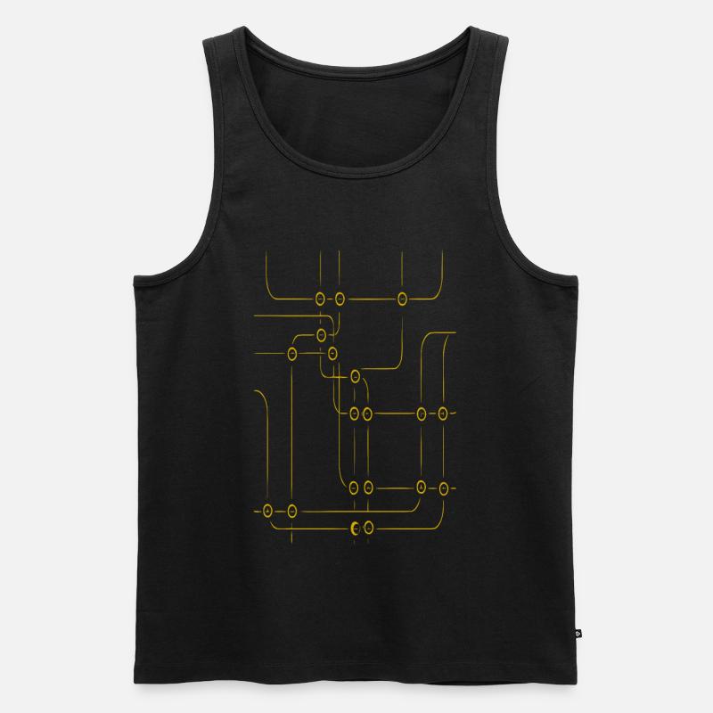 Schaltkreislinien Muster - Männer Premium Bio Tank Top - Schwarz