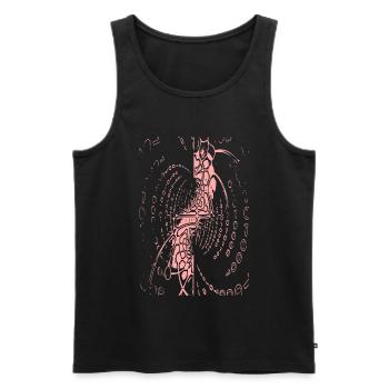 Spirale der Bytes: Meditationsfigur - Männer Premium Bio Tank Top - Schwarz - Vorne - Michal (187cm)