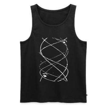 Abstrakte Linienspirale - Männer Premium Bio Tank Top - Schwarz - Vorne - AI Model Male 178 light (178cm)