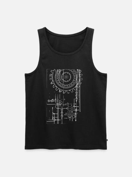 Gear (white) - Men's Premium Organic Tank Top - black