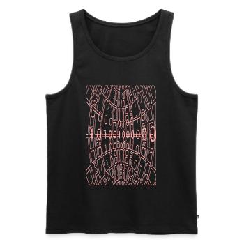 Code binaire Abstrait (rose) - Débardeur bio Premium Homme - noir - Devant - Michal (187cm)