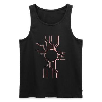 CyberSun Netzkreis Design - Männer Premium Bio Tank Top - Schwarz - Vorne - AI Model Male 178 light (178cm)