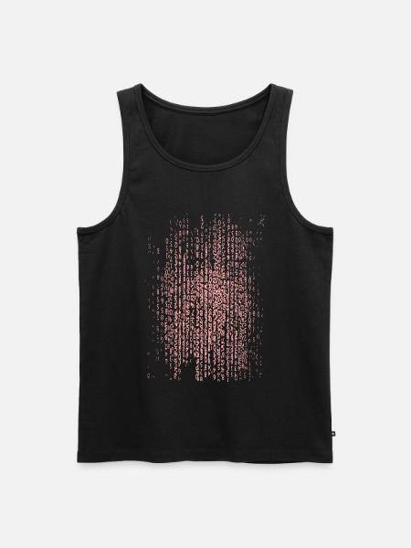 Pinkes Binärcode-Muster - Männer Premium Bio Tank Top - Schwarz