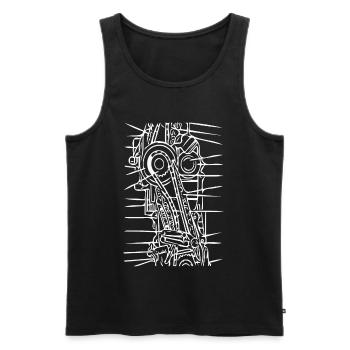 Mechanische Knochenhand Linienkunst - Männer Premium Bio Tank Top - Schwarz - Vorne - AI Model Male 178 light (178cm)