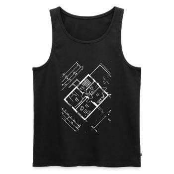 Schaltplan-Gitarrenraum - Männer Premium Bio Tank Top - Schwarz - Vorne - Michal (187cm)