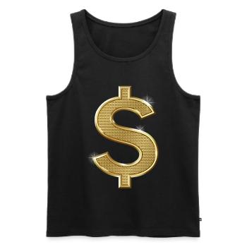 dollar sign - Men's Premium Organic Tank Top - black - Front - AI Model Male 178 light (178cm)