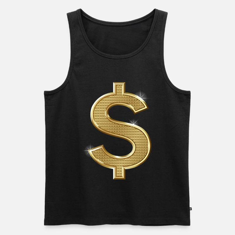 Dollarzeichen - Männer Premium Bio Tank Top - Schwarz