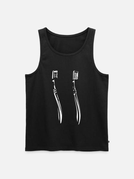 Duale Zahnbürsten Silhouette - Männer Premium Bio Tank Top - Schwarz