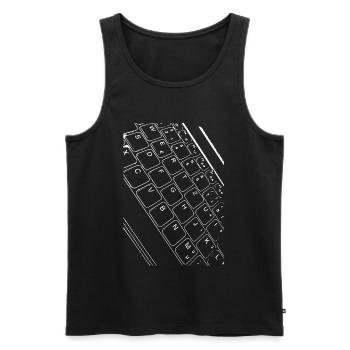 Linienkunst Tastaturdesign - Männer Premium Bio Tank Top - Schwarz - Vorne - AI Model Male 178 light (178cm)