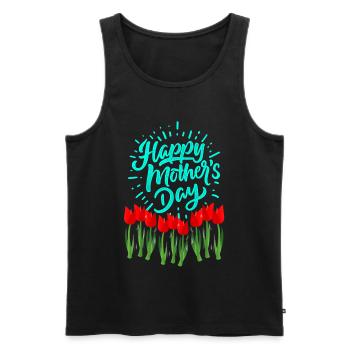 Leuchtende Muttertags-Tulpen - Männer Premium Bio Tank Top - Schwarz - Vorne - AI Model Male 178 light (178cm)