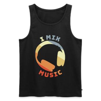 DJ Quote - Men's Premium Organic Tank Top - black - Front - AI Model Male 178 light (178cm)