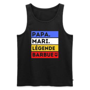 Papa barbu humour papa cadeau fête des pères - Débardeur bio Premium Homme - noir - Devant - Michal (187cm)