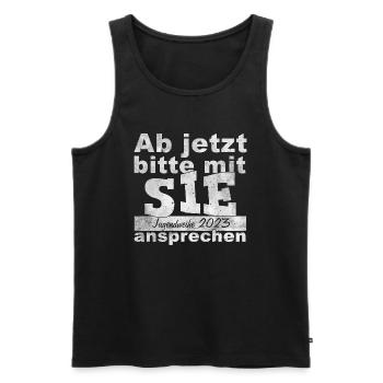 Jugendweihe 2023 - Männer Premium Bio Tank Top - Schwarz - Vorne - Michal (187cm)