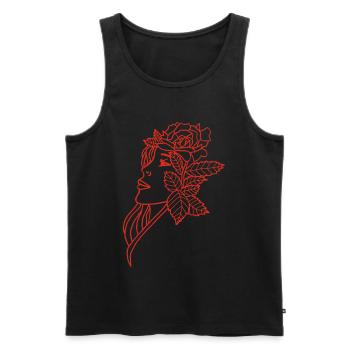 Die Dame und die Rose (rot) - Männer Premium Bio Tank Top - Schwarz - Vorne - AI Model Male 178 light (178cm)