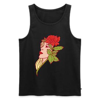 The Lady and the Rose - Men's Premium Organic Tank Top - black - Front - AI Model Male 178 light (178cm)