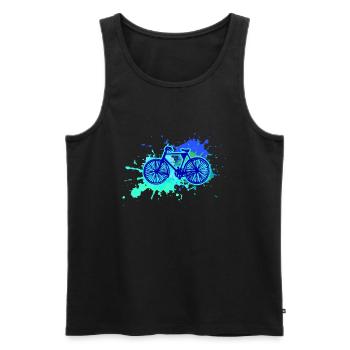 Fahrrad,malerei, illustration, wasserfarbe,bunt - Männer Premium Bio Tank Top - Schwarz - Vorne - Michal (187cm)