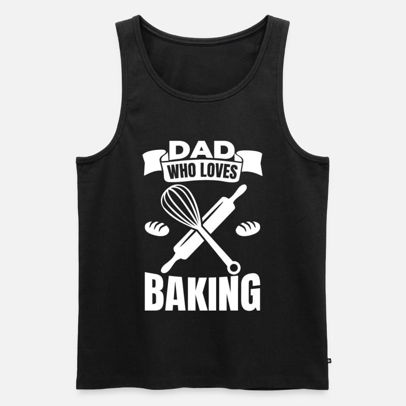 Papa, der gerne backt - Männer Premium Bio Tank Top - Schwarz