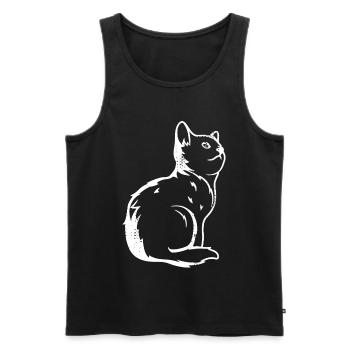 Croquis de chat - Débardeur bio Premium Homme - noir - Devant - AI Model Male 178 light (178cm)