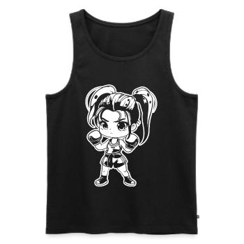 Kickboxer Manga Style - Men's Premium Organic Tank Top - black - Front - AI Model Male 178 light (178cm)