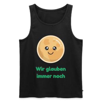 Wir glauben immer noch mit Pluto - Männer Premium Bio Tank Top - Schwarz - Vorne - Michal (187cm)
