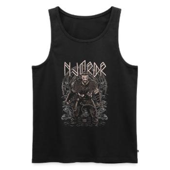 Njörðr - Norse god of the sea and wealth - Men's Premium Organic Tank Top - black - Front - AI Model Male 178 light (178cm)