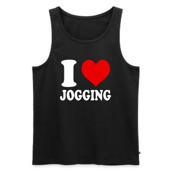 I Love Jogging Running Running Cardio Heart Funny - Men's Premium Organic Tank Top - black - Front - AI Model Male 178 light (178cm)