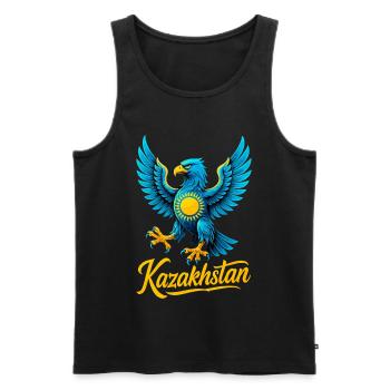 Kazakhstan Eagle Flag Flag Cool Gift - Men's Premium Organic Tank Top - black - Front - AI Model Male 178 light (178cm)