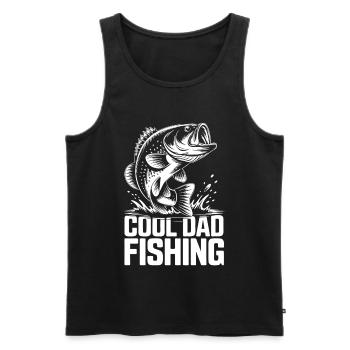 Cool Dad Fishing Angel Design - Männer Premium Bio Tank Top - Schwarz - Vorne - Michal (187cm)