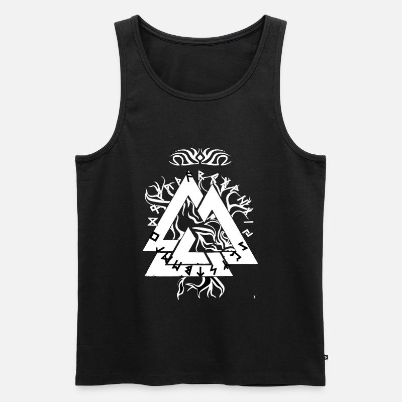 Magic Rune Triangle design - Men's Premium Organic Tank Top - black