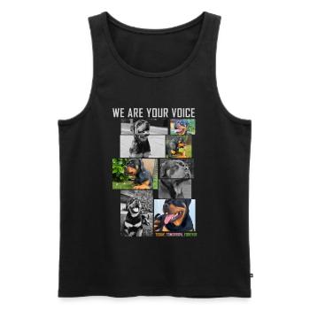 Hundeische Stimme Collage - Männer Premium Bio Tank Top - Schwarz - Vorne - AI Model Male 178 light (178cm)
