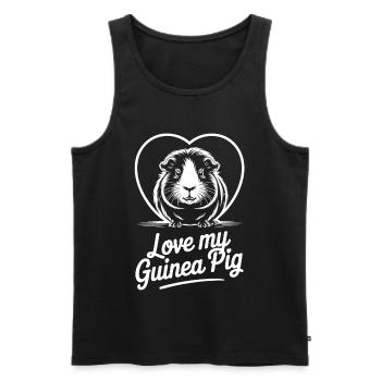 Amour Cochon d’Inde Motif Coeur - Débardeur bio Premium Homme - noir - Devant - Michal (187cm)