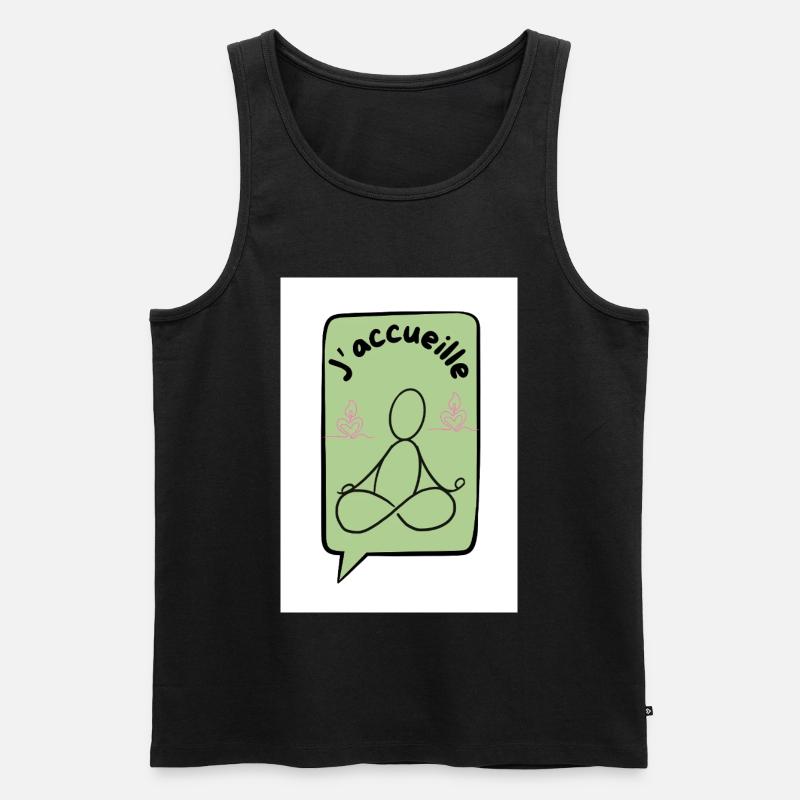 Ich begrüße ocker - Männer Premium Bio Tank Top - Schwarz
