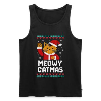 Catmas miaou - Débardeur bio Premium Homme - noir - Devant - Michal (187cm)