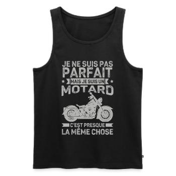 Biker Not Perfect Humor Motorcycle - Men's Premium Organic Tank Top - black - Front - Michal (187cm)