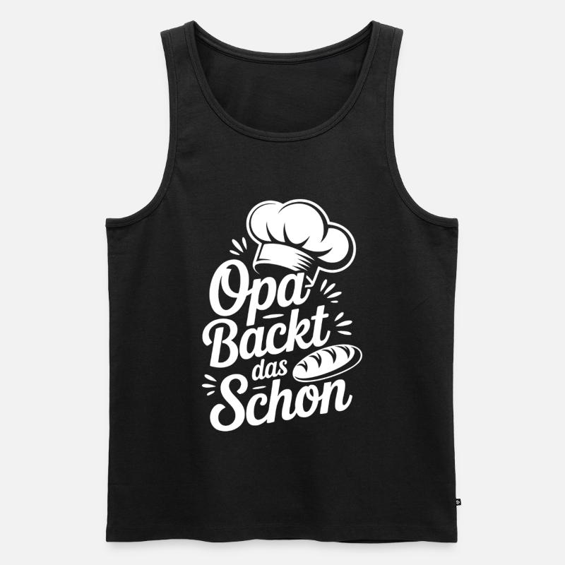 Opa Backt Das Schon - Männer Premium Bio Tank Top - Schwarz