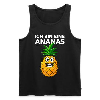 Ananas Kostüm Fasching Karneval Obst verkleiden - Männer Premium Bio Tank Top - Schwarz - Vorne - AI Model Male 178 light (178cm)