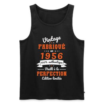 1956 – Vintage – Aged to perfection - Men's Premium Organic Tank Top - black - Front - Michal (187cm)