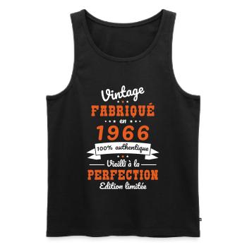 1966 – Vintage – Aged to perfection - Men's Premium Organic Tank Top - black - Front - Michal (187cm)