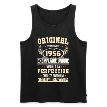 1956 – Exemplaire unique – Qualité premium - Débardeur bio Premium Homme - noir - Devant - Michal (187cm)