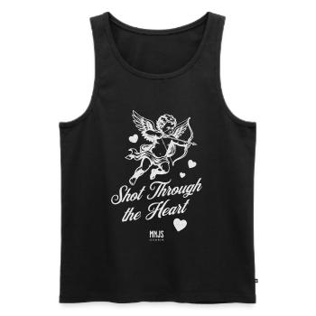 Heart Shot from Cupid - Men's Premium Organic Tank Top - black - Front - AI Model Male 178 light (178cm)