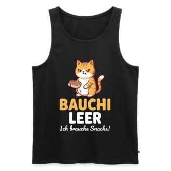 Bauchi leer Katze mit Kaffee - Männer Premium Bio Tank Top - Schwarz - Vorne - AI Model Male 178 light (178cm)