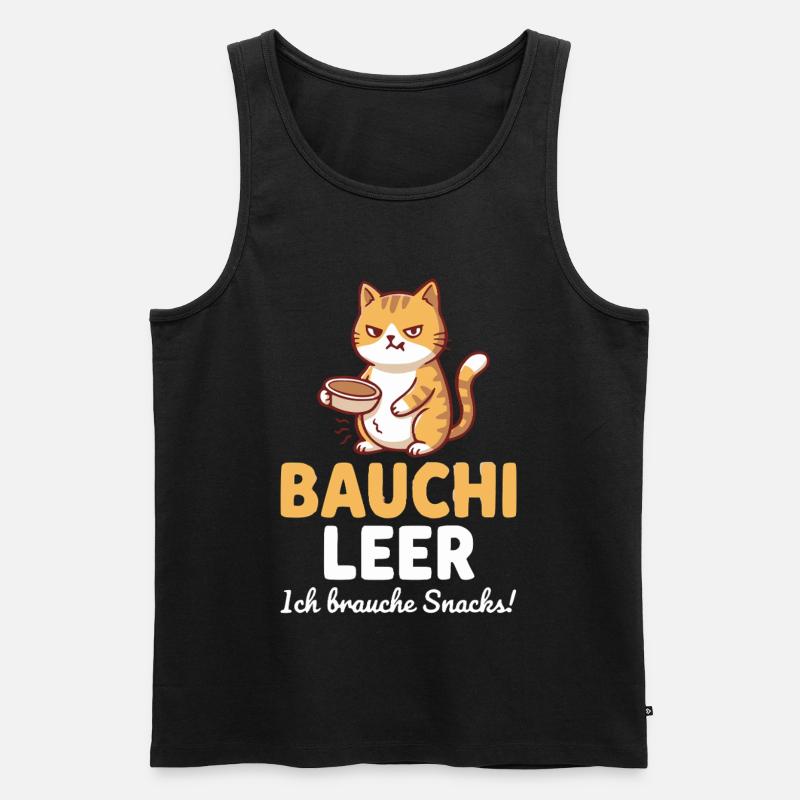Bauchi leer Katze mit Kaffee - Männer Premium Bio Tank Top - Schwarz