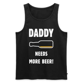 Daddy Needs More Beer! (Papa / Vater / Bier / NEG) - Männer Premium Bio Tank Top - Schwarz - Vorne - Michal (187cm)