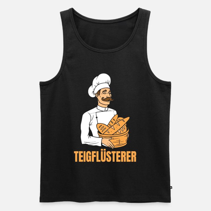 Bäcker Brotkorb Bäckermütze Teigflüsterer - Männer Premium Bio Tank Top - Schwarz