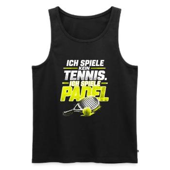 Ich spiele kein Tennis, ich spiele Padel - Männer Premium Bio Tank Top - Schwarz - Vorne - Michal (187cm)
