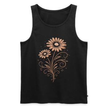 Margeriten – Florales Sommer Naturmotiv - Männer Premium Bio Tank Top - Schwarz - Vorne - Michal (187cm)
